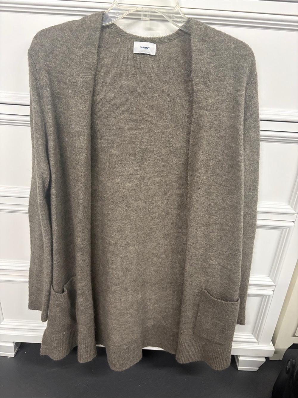 Old Navy Women's Taupe Open-Front Pocket Cardigan